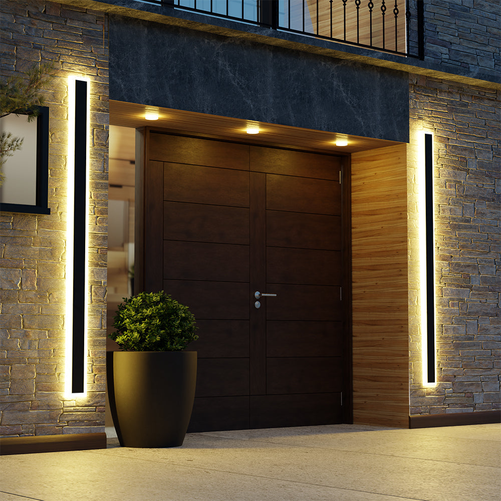 Arctica Linear Outdoor Wall Light With Clear Acrylic Pane