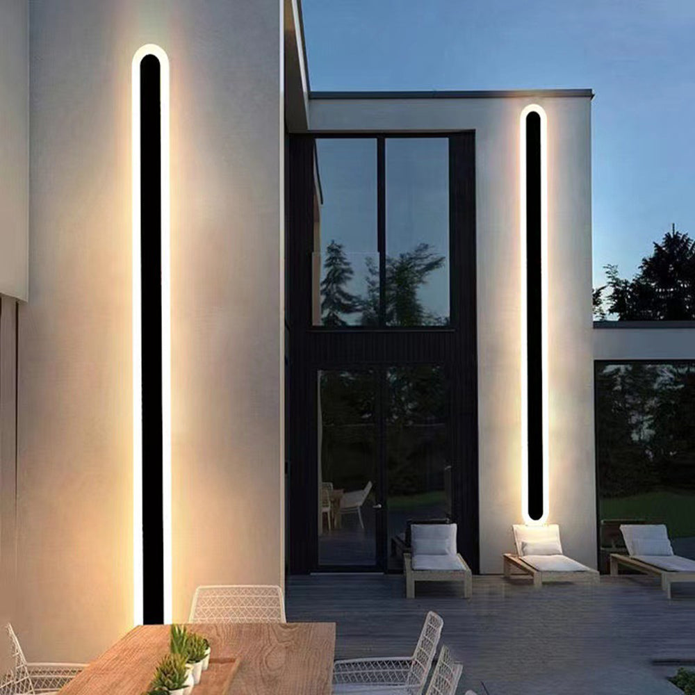 Virell Linear Oval Outdoor Wall Light Weatherproof For Patio Garden Hallways