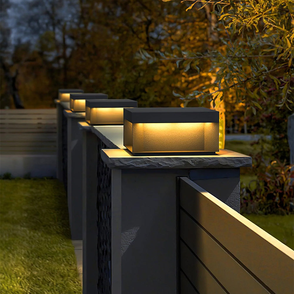 Asterra Solar Outdoor Post Lights With Modern Square Design