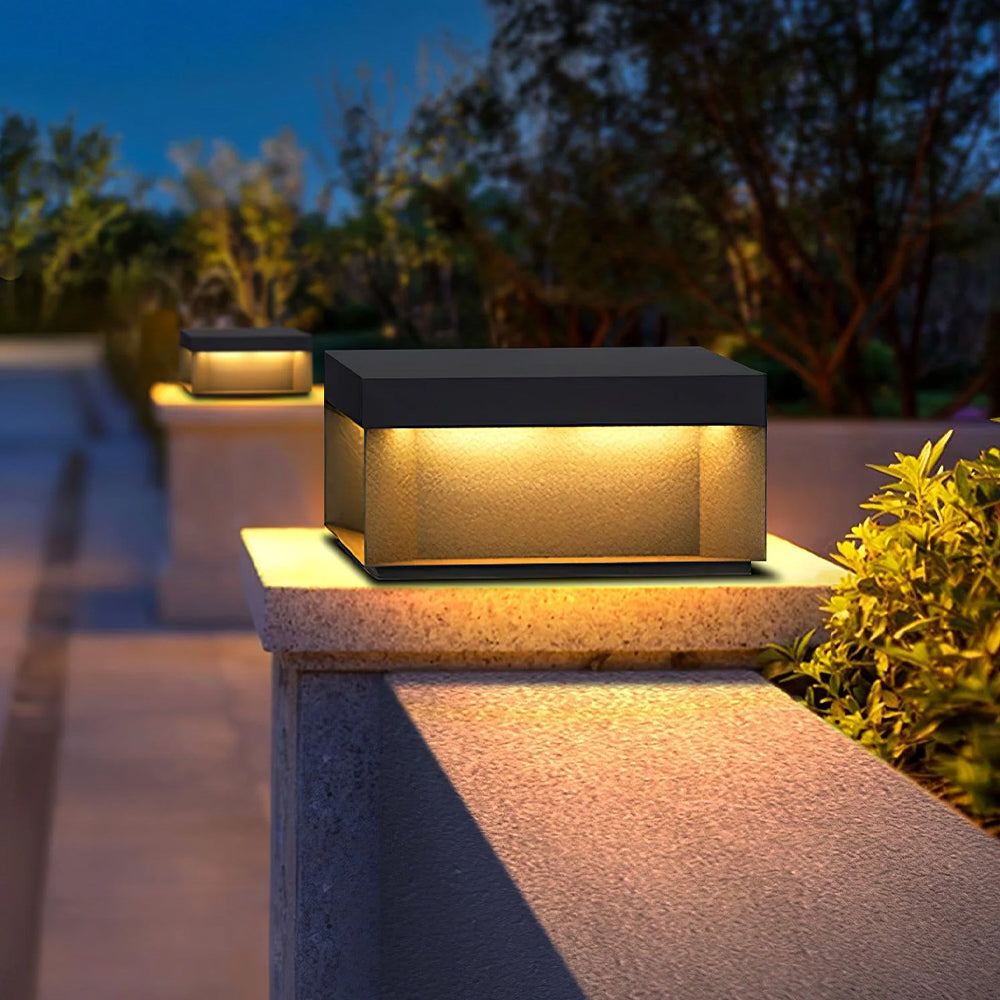 Asterra Solar Outdoor Post Lights With Modern Square Design