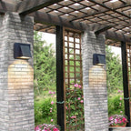 Aeronix Modern Black Metal LED Outdoor Wall Light Fixture