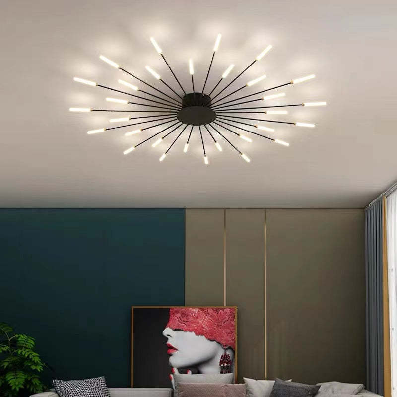 AstraSpire Spiral Flush Mount Ceiling Light In Black And Gold