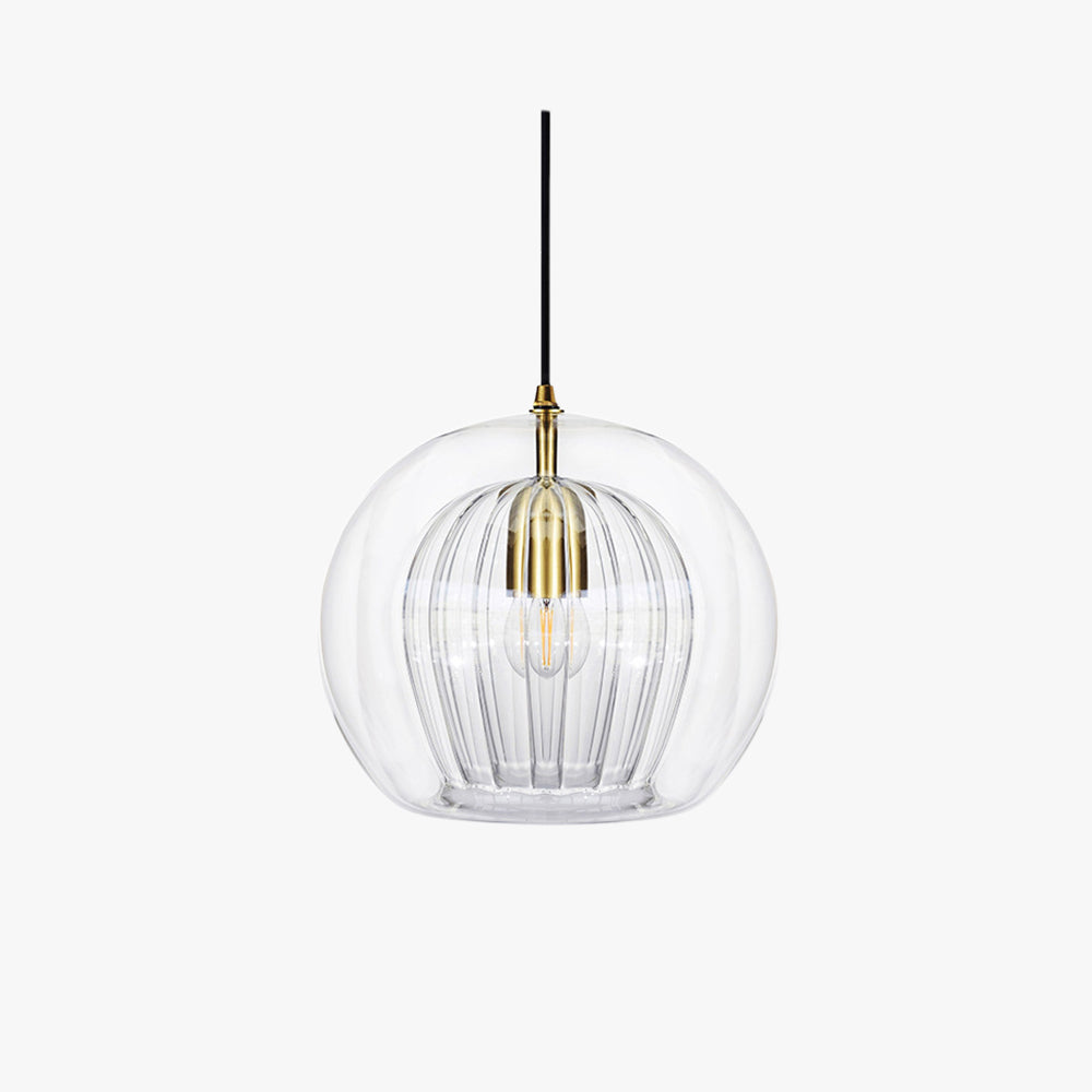 Aurora Glass Globe Pendant Light In Clear Or Amber