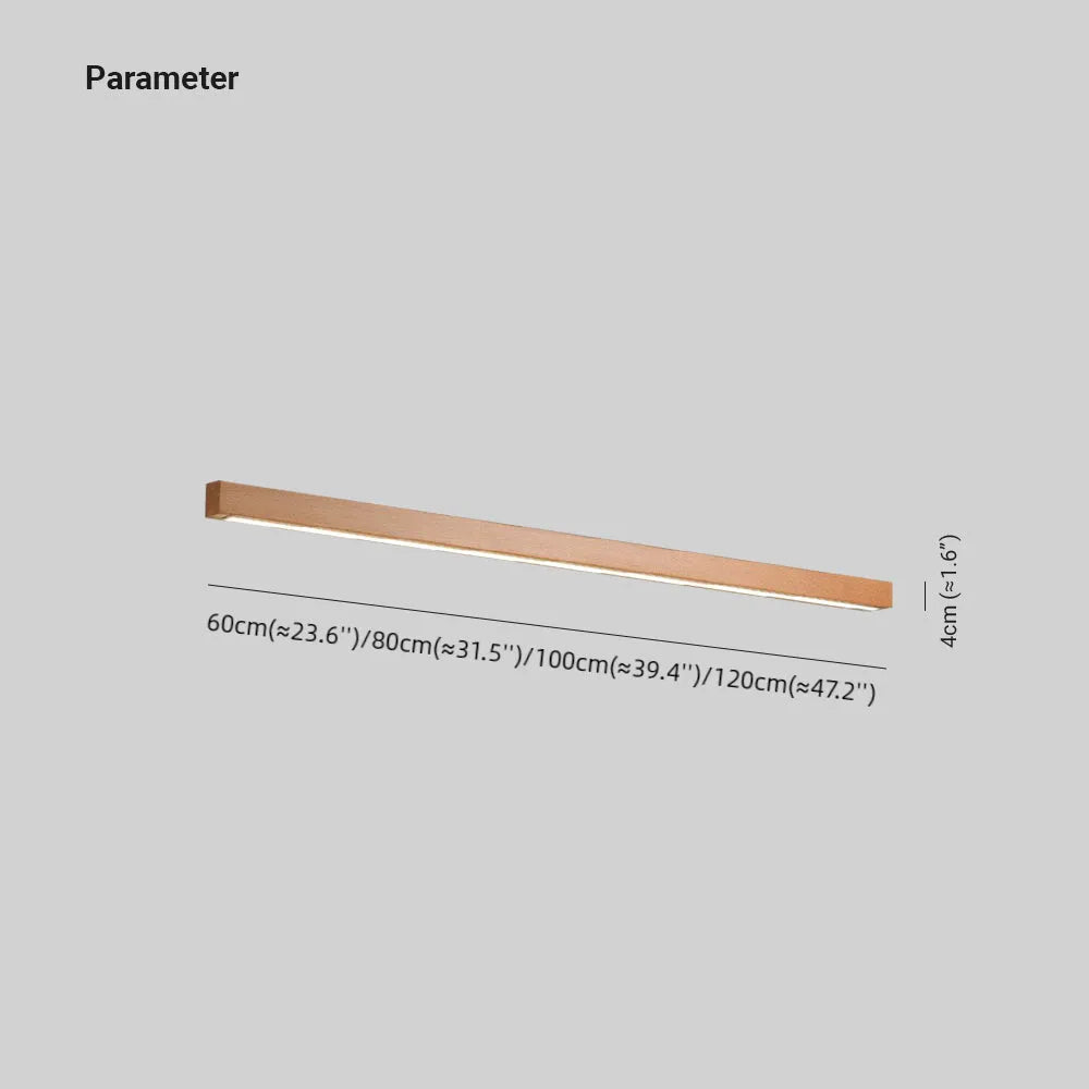 Liora Linear Mirror Vanity Wall Lamp With Wood Front