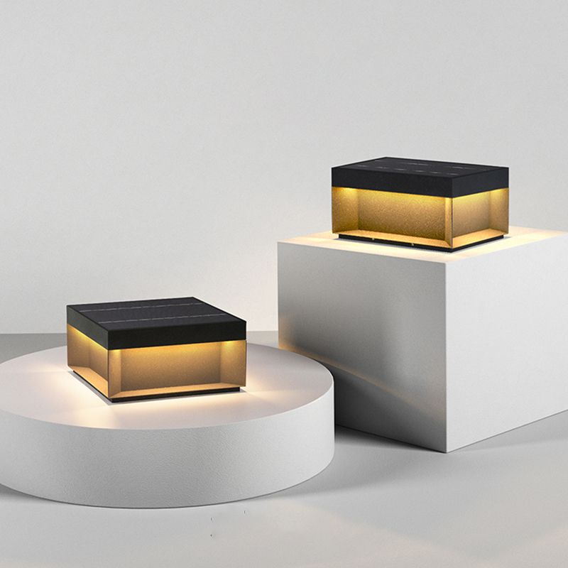 Asterra Solar Outdoor Post Lights With Modern Square Design