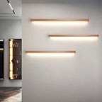 Liora Linear Mirror Vanity Wall Lamp With Wood Front