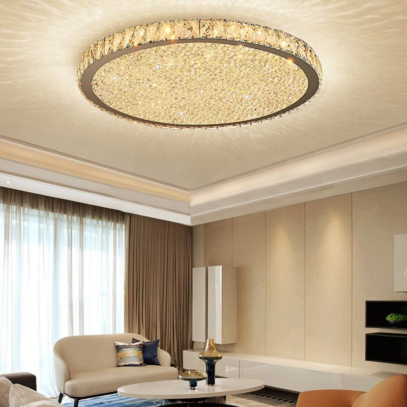 Aurelia Octagonal Crystal Halo Ceiling Light In Gold Or Silver