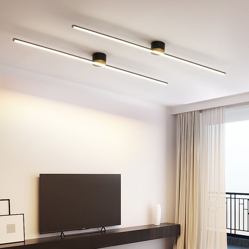 LumaLine Modern Linear Flush Mount Ceiling Light With Integrated LED
