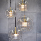 Aurora Glass Globe Pendant Light In Clear Or Amber