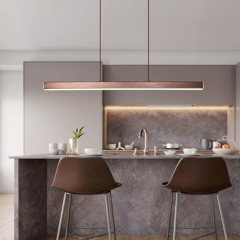 Lorien Modern Linear Metal LED Pendant Light Dimmable in Black Brown