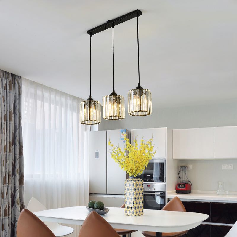 Nyra Cluster Glass Pendant Light In Black And Gold