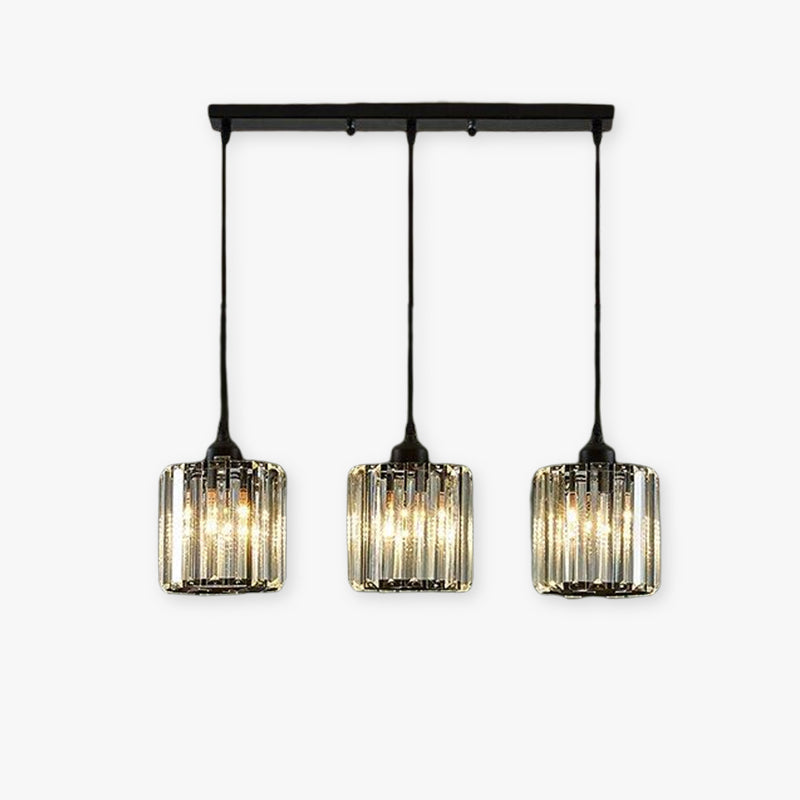 Nyra Cluster Glass Pendant Light In Black And Gold