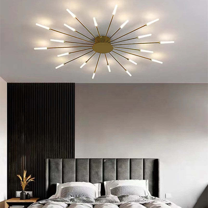AstraSpire Spiral Flush Mount Ceiling Light In Black And Gold