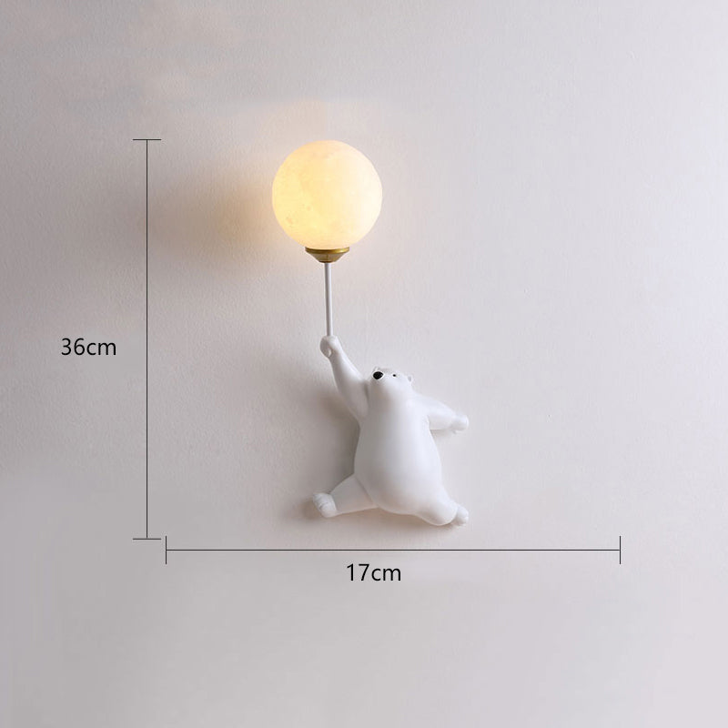 CubGlow Bear Balloon Wall Reading Lamp In White Pink Or Blue