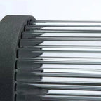 Nyra Modern Semi-Cylindrical Outdoor Wall Light Metal and Glass Black Finish