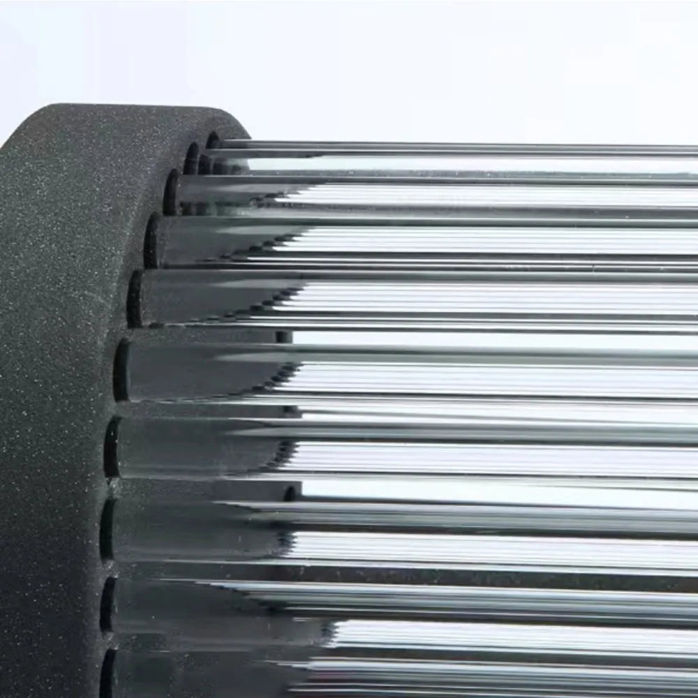 Nyra Modern Semi-Cylindrical Outdoor Wall Light Metal and Glass Black Finish