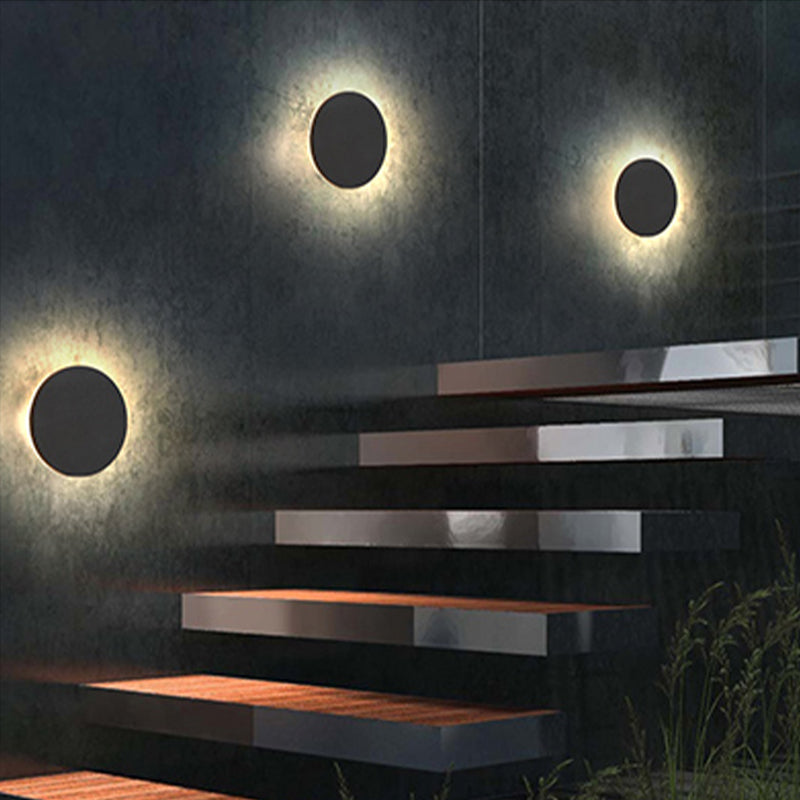 Aeris Outdoor Wall Light Minimalist Round or Square LED in Black and White
