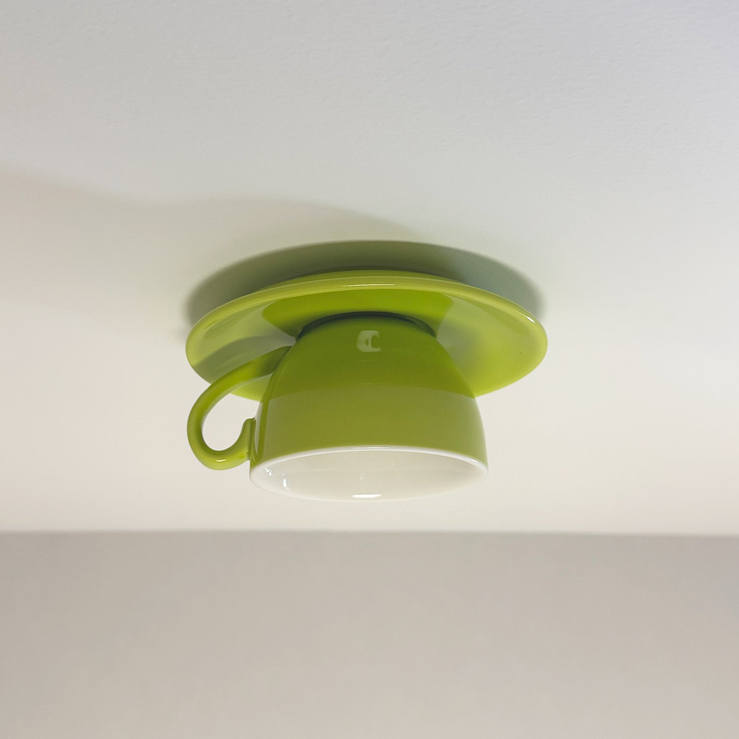 Astra Ceramic Flush Ceiling Light With Coffee Cup Shades