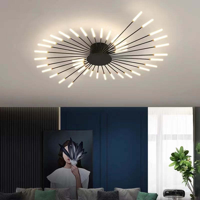 AstraSpire Spiral Flush Mount Ceiling Light In Black And Gold
