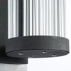 Nyra Modern Semi-Cylindrical Outdoor Wall Light Metal and Glass Black Finish