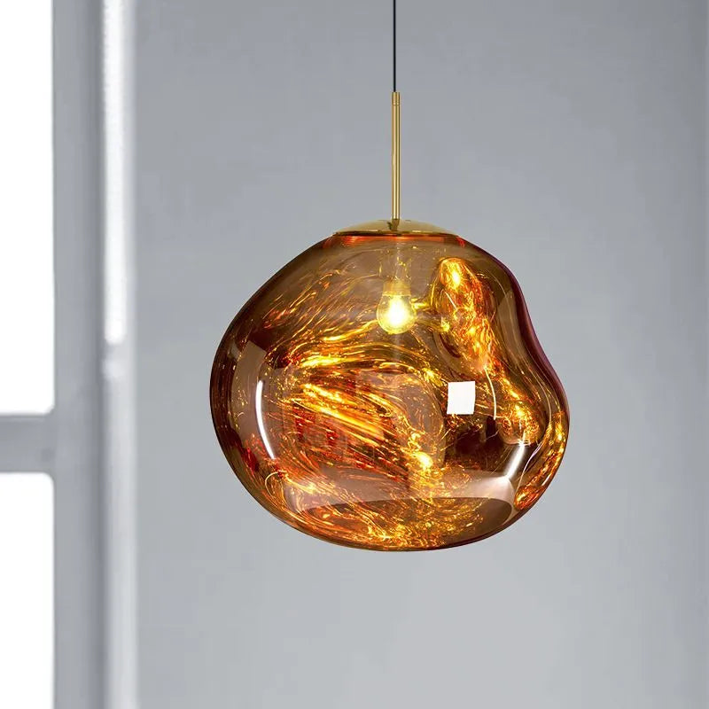 LavaFlow Pendant Lights in Four Colours with Warm Glass Glow