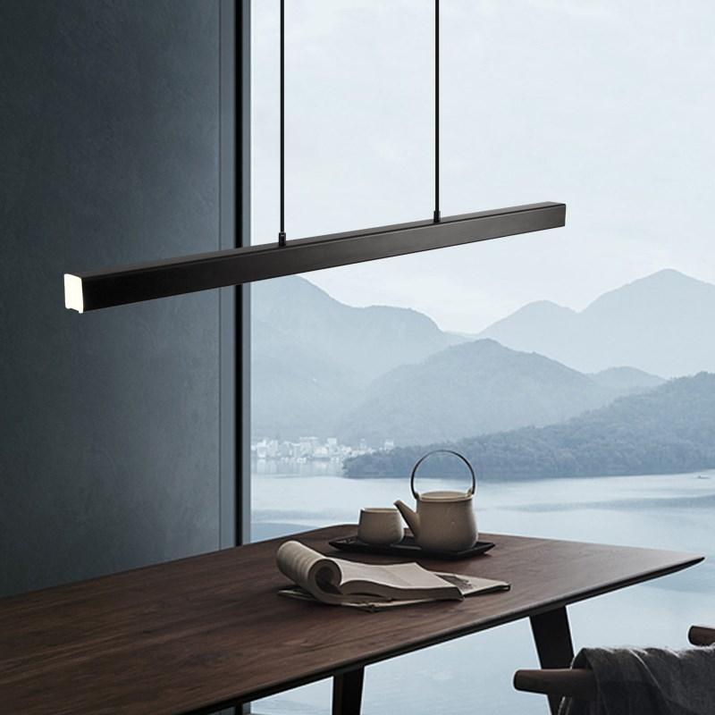 Lorien Modern Linear Metal LED Pendant Light Dimmable in Black Brown