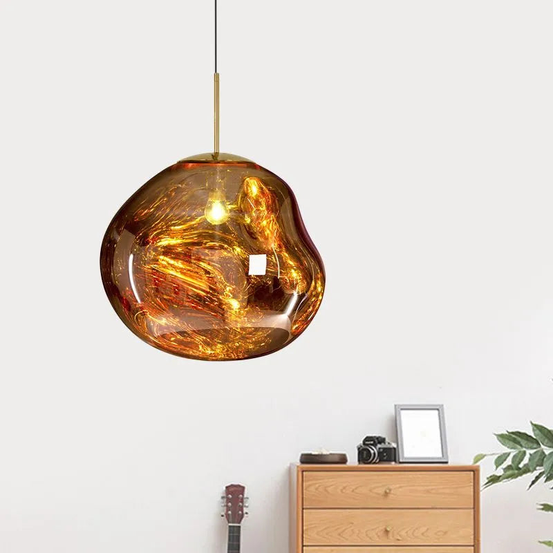 LavaFlow Pendant Lights in Four Colours with Warm Glass Glow