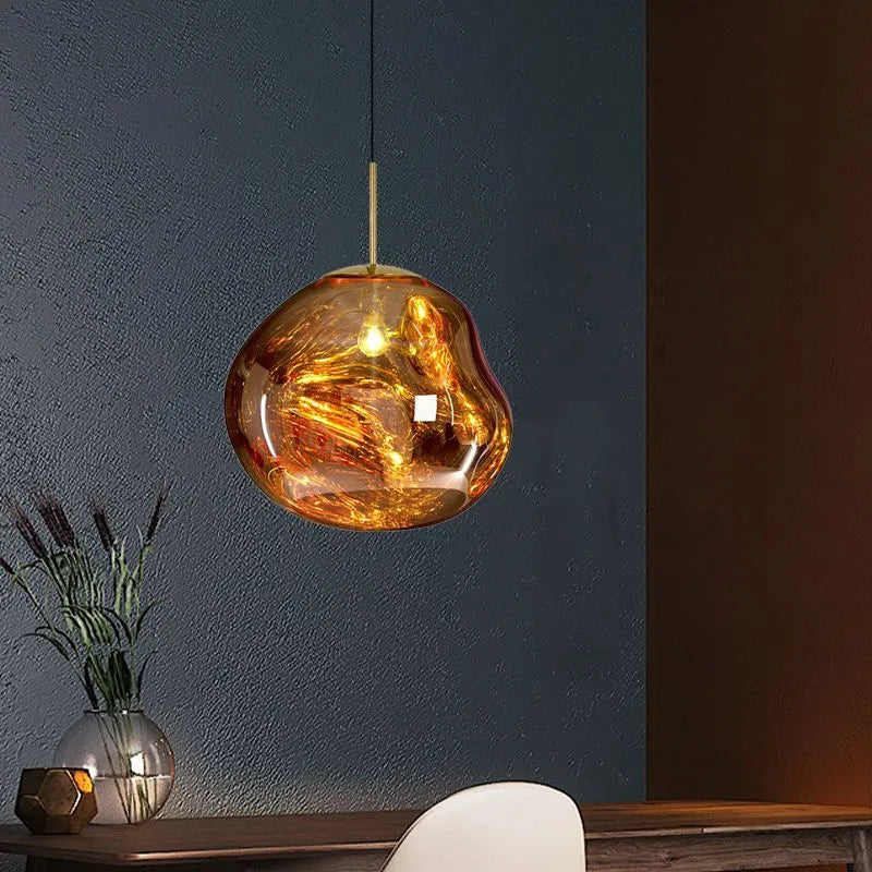 LavaFlow Pendant Lights in Four Colours with Warm Glass Glow