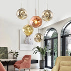 LavaFlow Pendant Lights in Four Colours with Warm Glass Glow