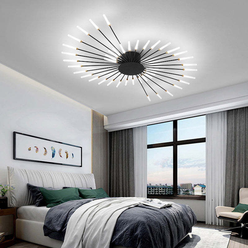 AstraSpire Spiral Flush Mount Ceiling Light In Black And Gold