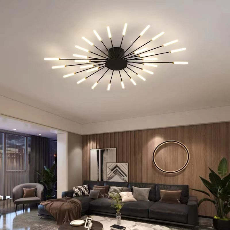AstraSpire Spiral Flush Mount Ceiling Light In Black And Gold
