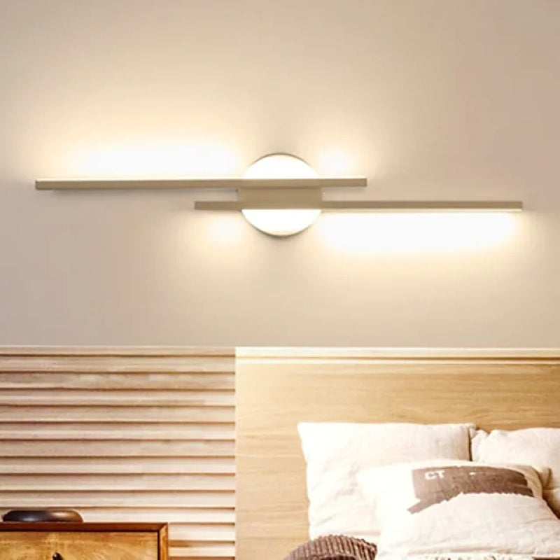 Asterra Nordic Disc and Linear LED Wall Lamp in Black and White
