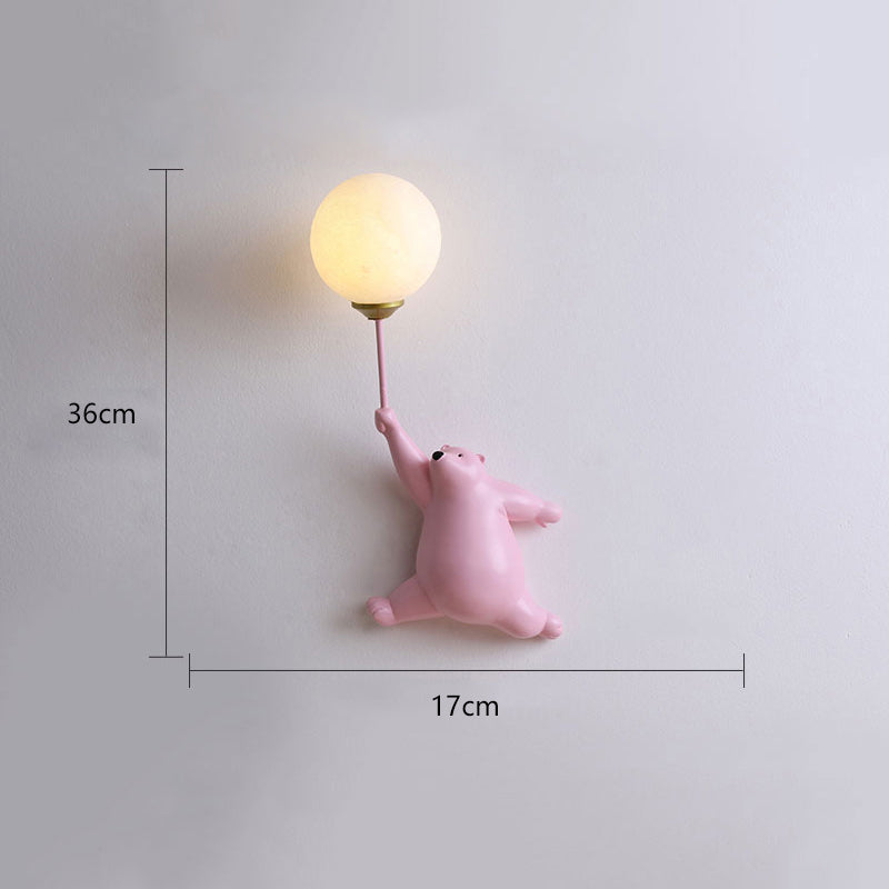 CubGlow Bear Balloon Wall Reading Lamp In White Pink Or Blue
