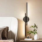 Asterra Nordic Disc and Linear LED Wall Lamp in Black and White