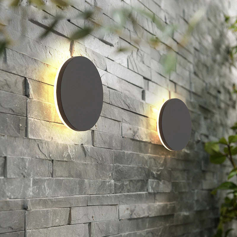 Aeris Outdoor Wall Light Minimalist Round or Square LED in Black and White