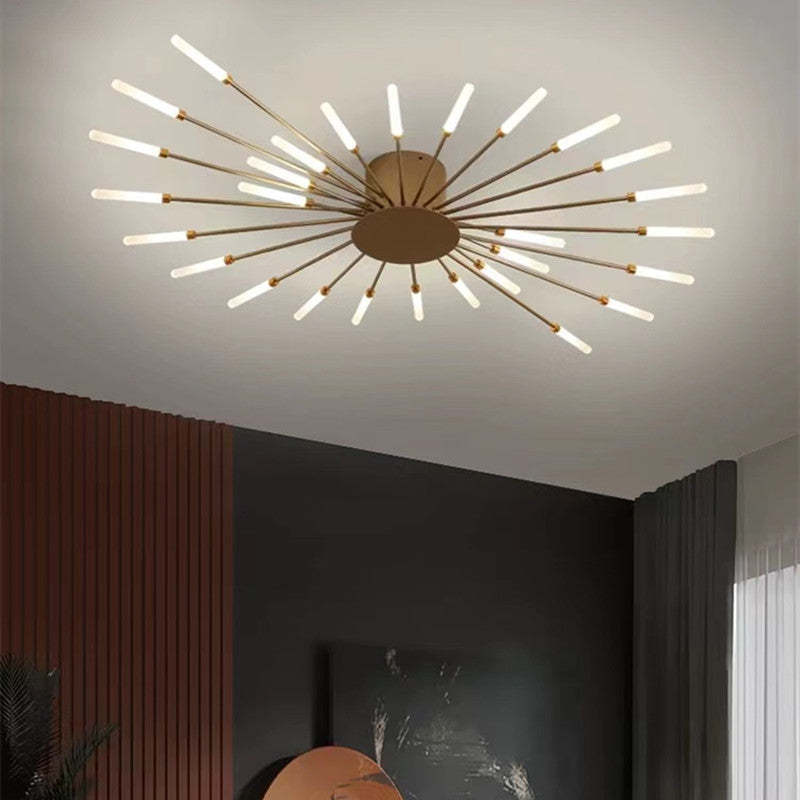 AstraSpire Spiral Flush Mount Ceiling Light In Black And Gold