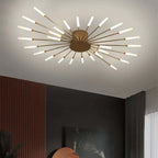 AstraSpire Spiral Flush Mount Ceiling Light In Black And Gold