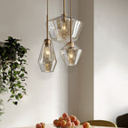 Astra Diamond Glass Pendant Light In Clear Or Amber