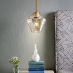 Astra Diamond Glass Pendant Light In Clear Or Amber