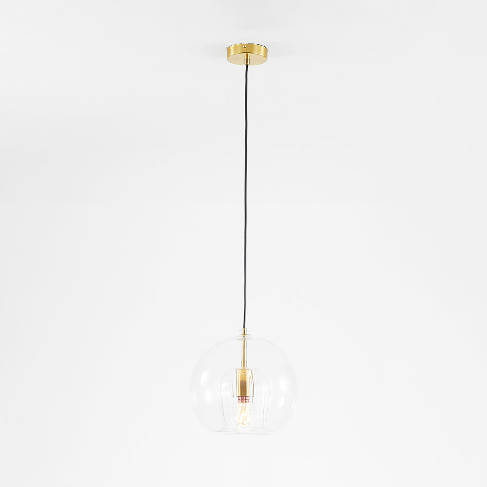 Aurora Glass Globe Pendant Light In Clear Or Amber