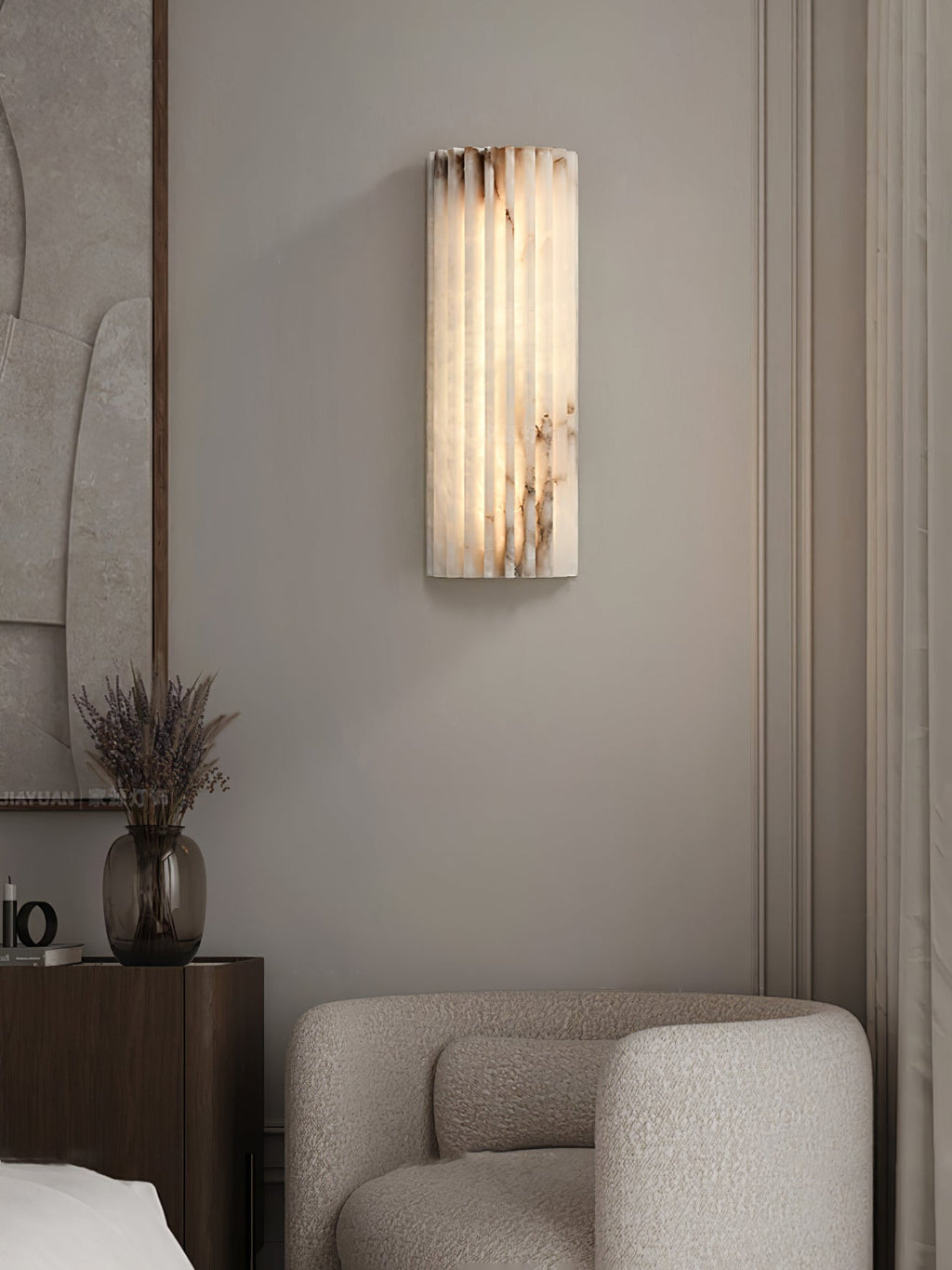 Aurelia Alabaster Wall Light With Integrated LED Indoor Use Only