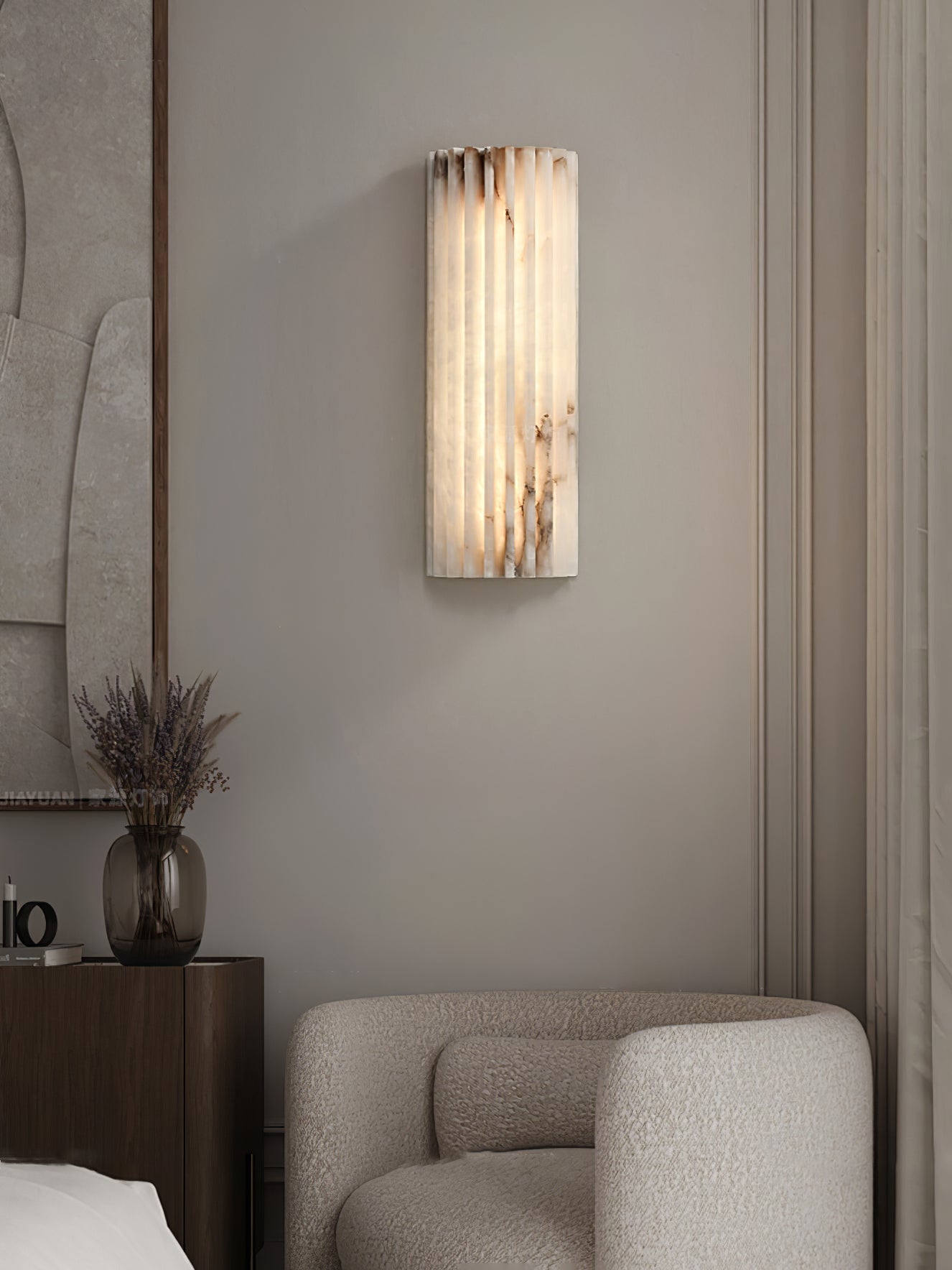 Aurelia Alabaster Wall Light With Integrated LED Indoor Use Only