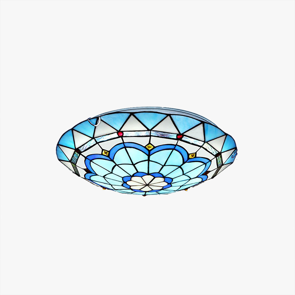 Aurelia Glass Flush Mount Ceiling Light With Colorful Accents