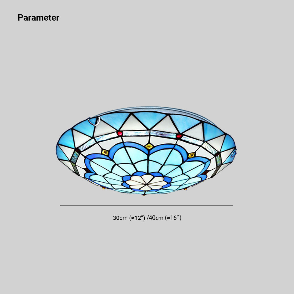 Aurelia Glass Flush Mount Ceiling Light With Colorful Accents