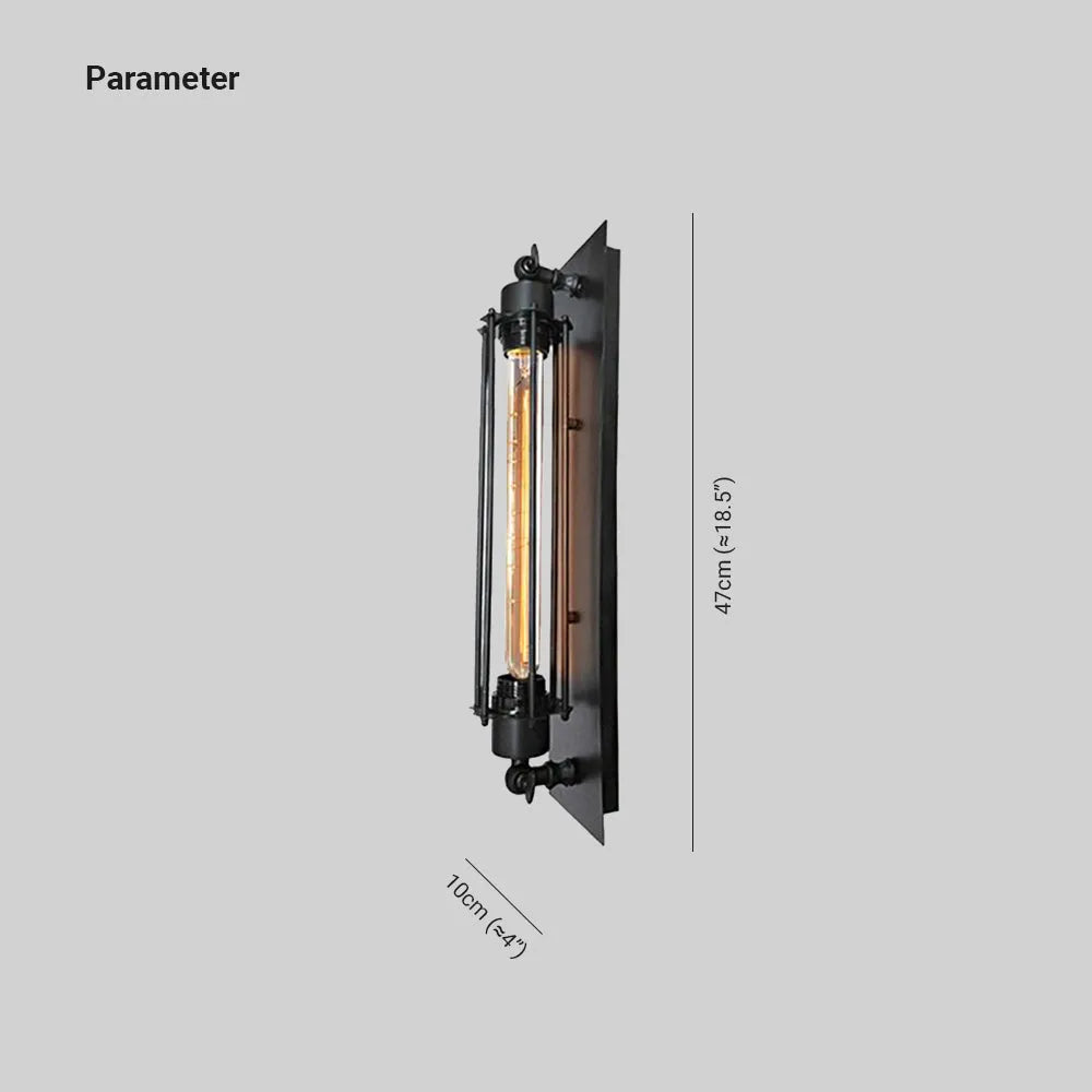 Vespera Vintage Cylinder Metal Wall Lamp In Black Red Silver Gold