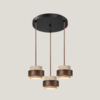 Sylora Travertine Pendant Light With Walnut Wood Band