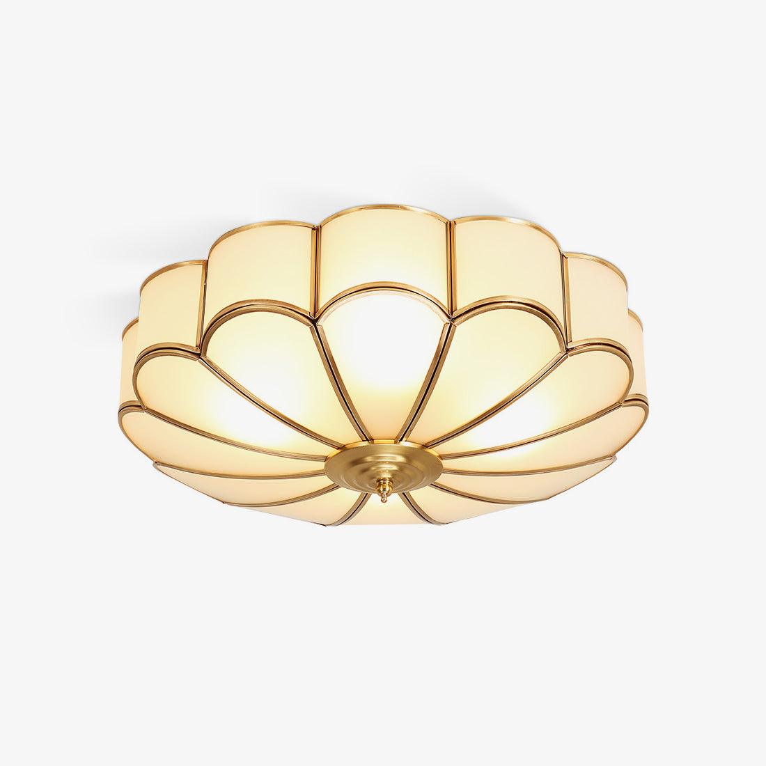 Aurelia Bloom Ceiling Light With Frosted Glass And Brass Finish