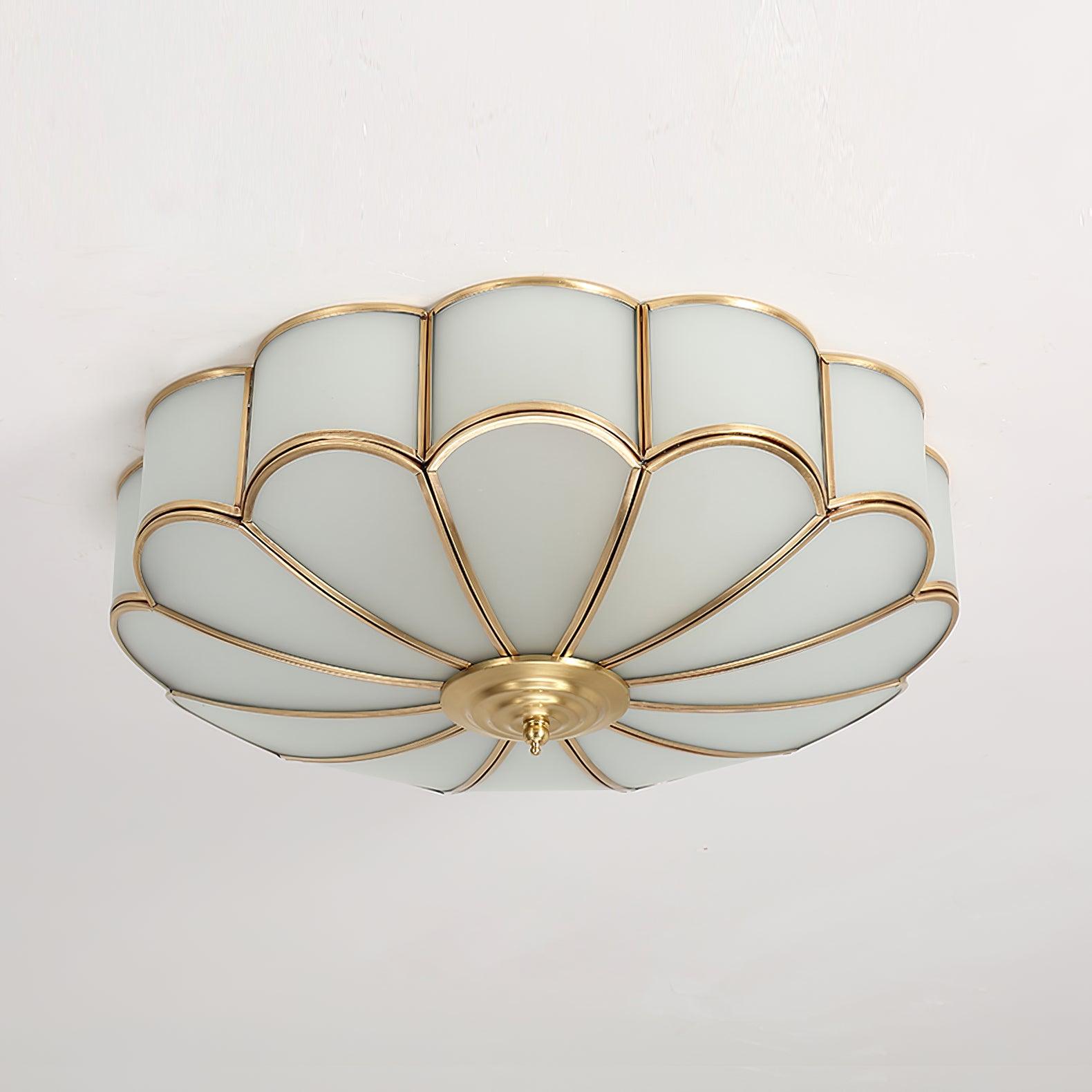 Aurelia Bloom Ceiling Light With Frosted Glass And Brass Finish