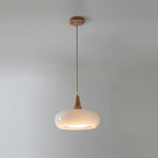 LumaWood Amber Glass Wood Pendant Light With Sleek Metal Detail