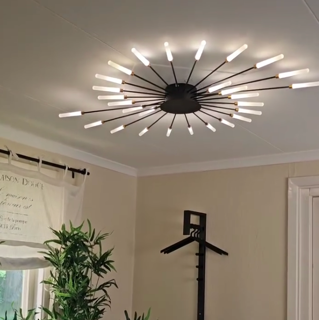 AstraSpire Spiral Flush Mount Ceiling Light In Black And Gold